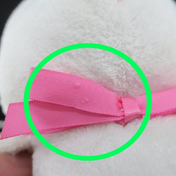 Vintage Just One You Carters White Pink Bow Bunny Rabbit Plush Lovey 92637 - Picture 2 of 3